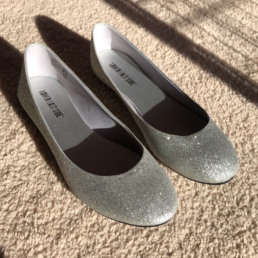 Silver Glitter Flats
